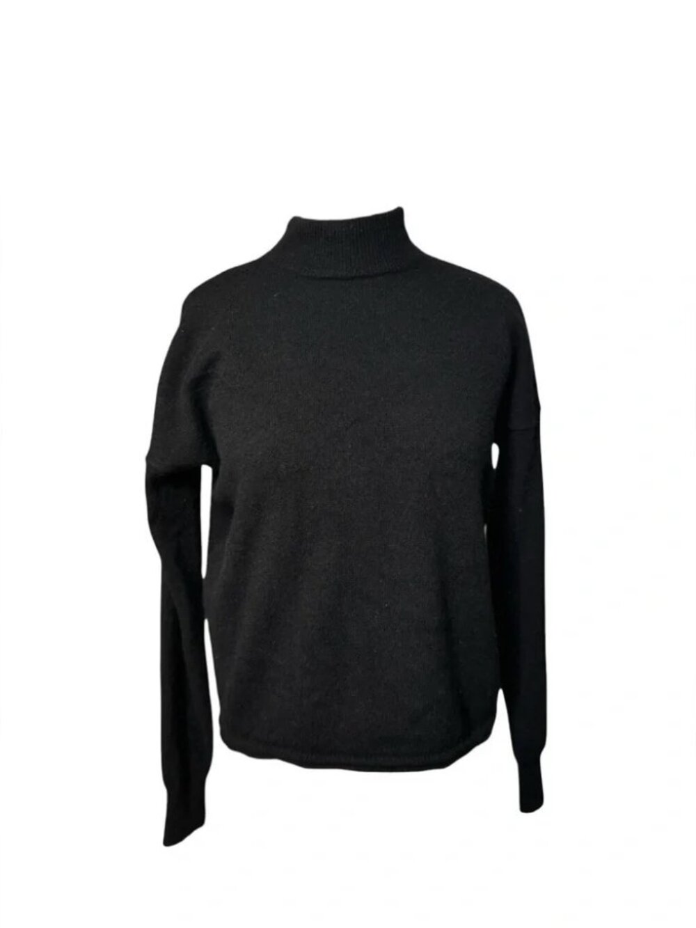 Madewell Black Cropped Cashmere Mock Neck Pullover Sweater -XS
